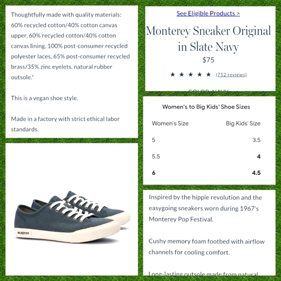 NWOT SeaVees Monterey Original Sneaker Size 5.5 Color Olive green - Picture 2 of 10